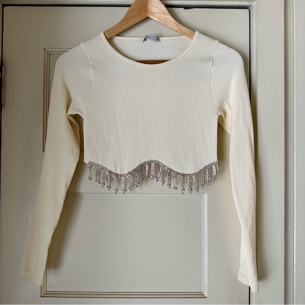 Zara Rhinestone Crop Top